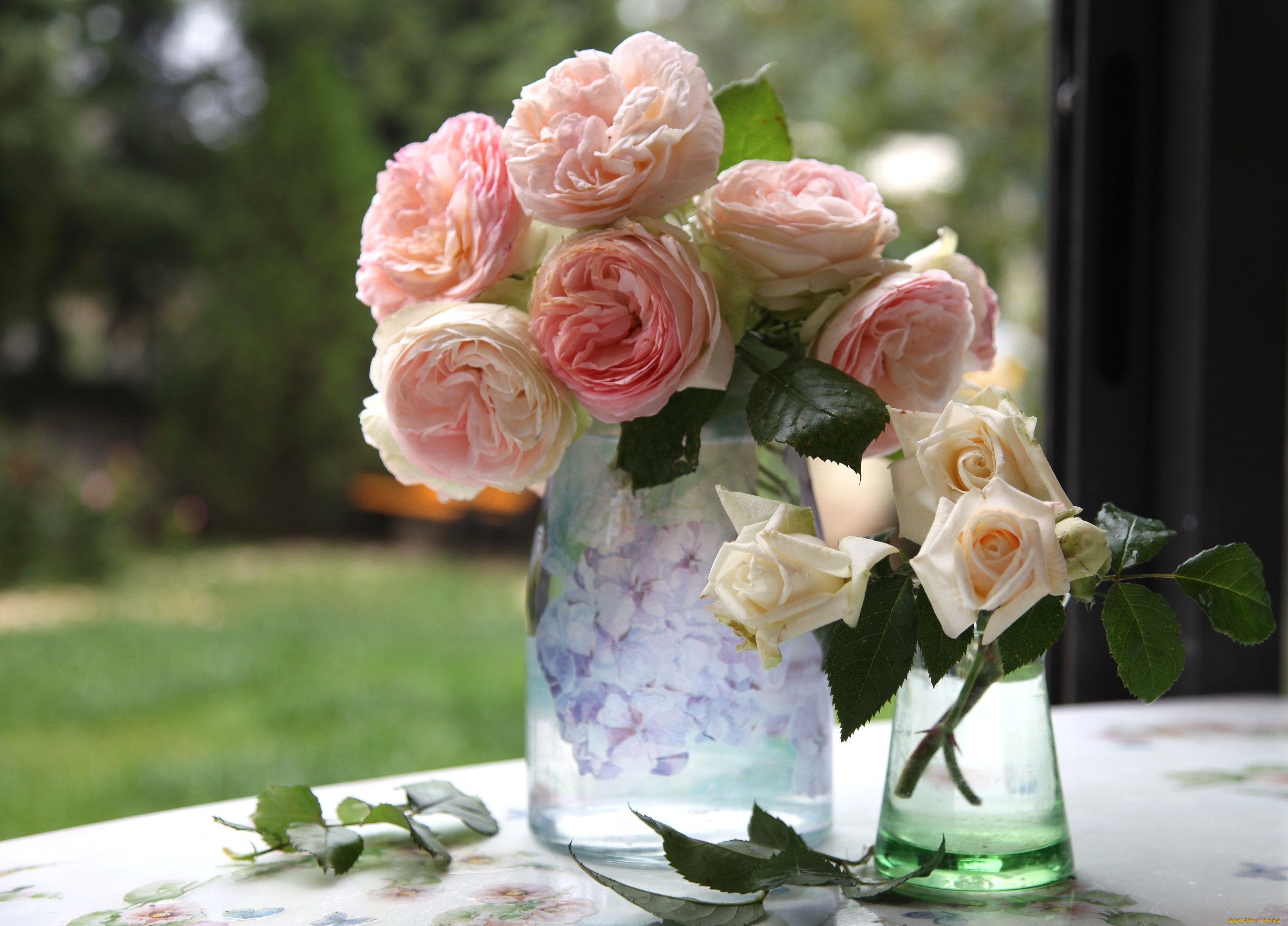 Букеты роз в вазе на столе. Пион Гарден Роуз. Пион Остина.